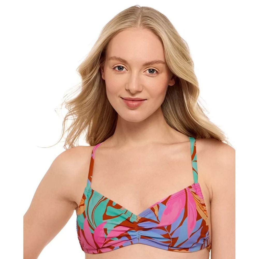 Salt + Cove Juniors Size Large Floral Print Sweetheart Bralette Bikini‎ Top 1922